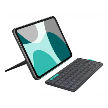 Klaviatūrinis dėklas Logitech Flip Folio QWERTZ Vokiečių iPad Pro/Air 11 colių, Bluetooth, Grafitas, baterija 90 mAh