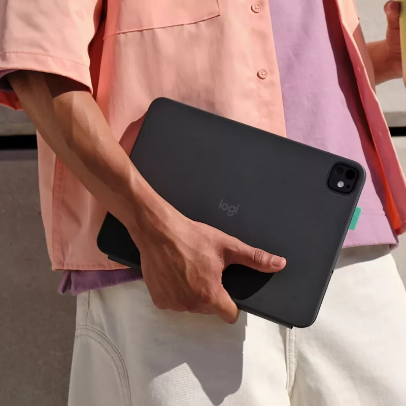 Klaviatūrinis dėklas Logitech Flip Folio QWERTZ Vokiečių iPad Pro/Air 11 colių, Bluetooth, Grafitas, baterija 90 mAh