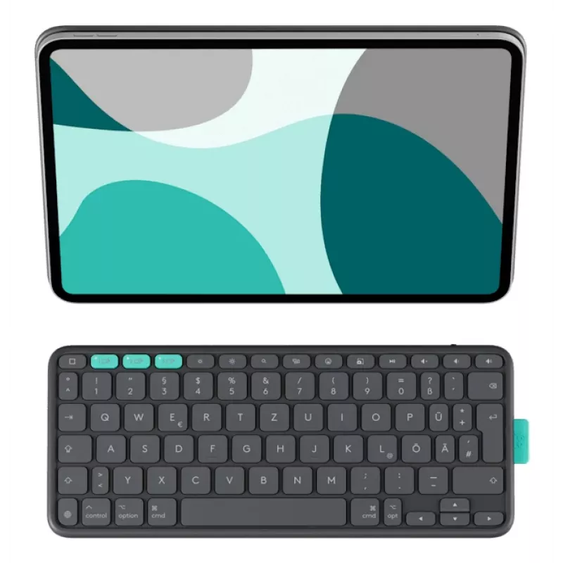 Klaviatūrinis dėklas Logitech Flip Folio QWERTZ Vokiečių iPad Pro/Air 11 colių, Bluetooth, Grafitas, baterija 90 mAh