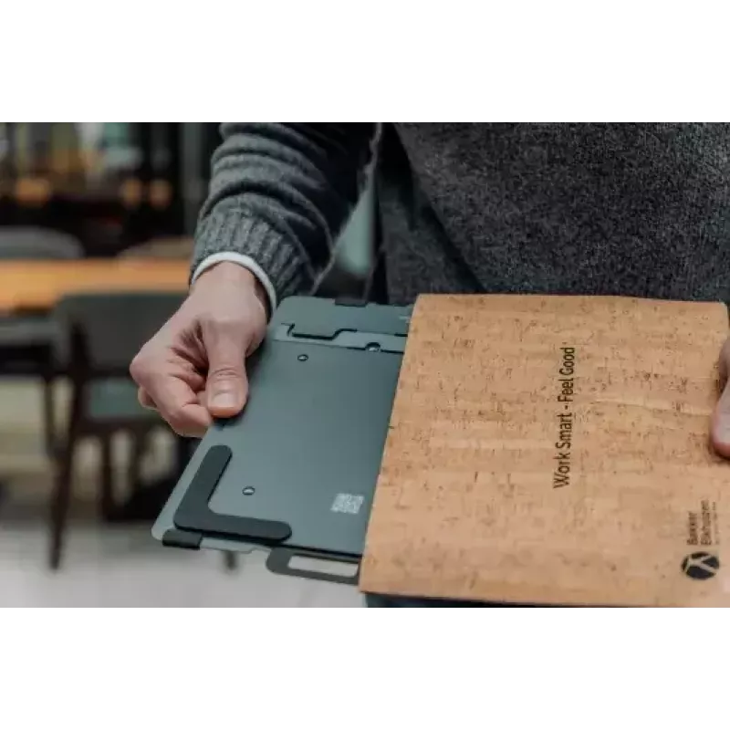 Nešiojamojo kompiuterio stovas BakkerElkhuizen FlexTop 170, juoda, tamsiai pilka, aliuminis, guma, plienas