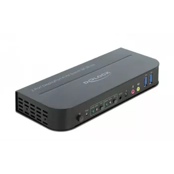DELOCK DisplayPort 1.4 KVM jungiklis 8K 30Hz USB 3.0 + Garsas