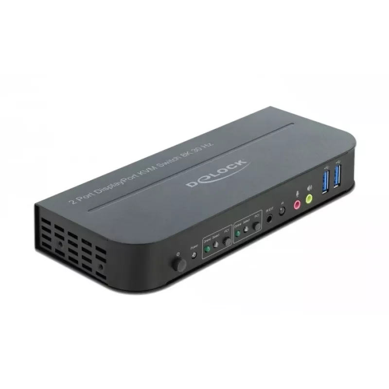DELOCK DisplayPort 1.4 KVM jungiklis 8K 30Hz USB 3.0 + Garsas