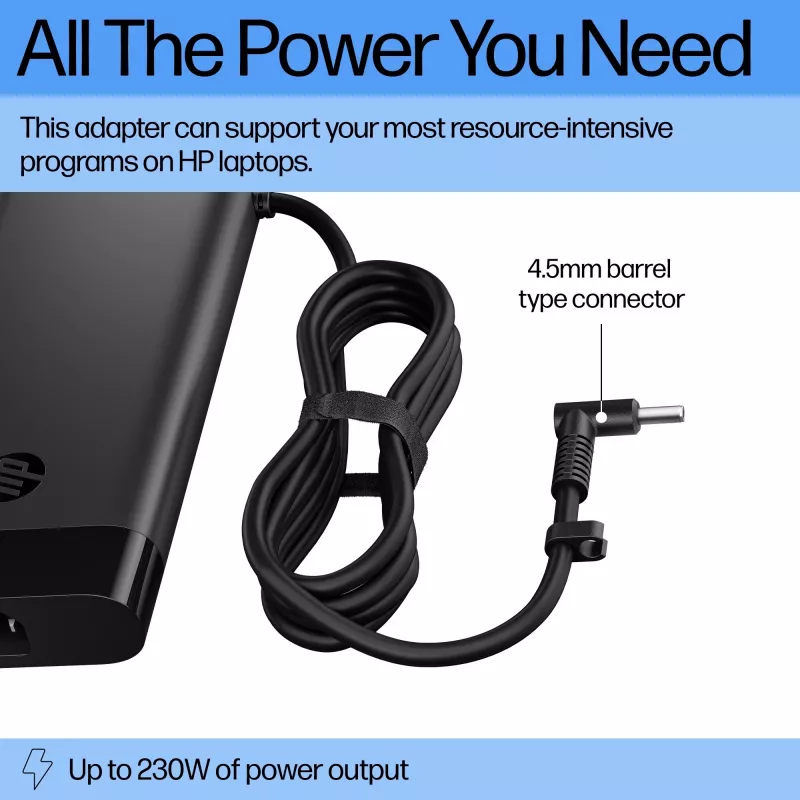 HP 230W Smart AC Adapter, nešiojamasis kompiuteris, vidaus, 115 V, nuo 47 iki 63 Hz, 230 W, 19,5 V