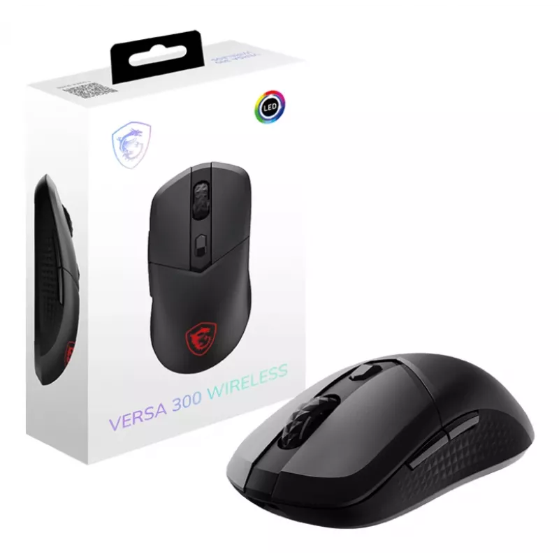 MSI VERSA 300 pelė Žaidimų Dešiniarankiams RF Belaidė + Bluetooth + USB Type-C Optinė 8000 DPI