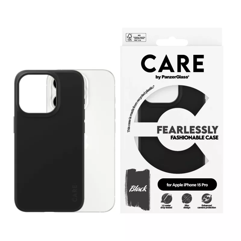 PanzerGlass CARE™ by ® Case Juoda iPhone 15 Pro