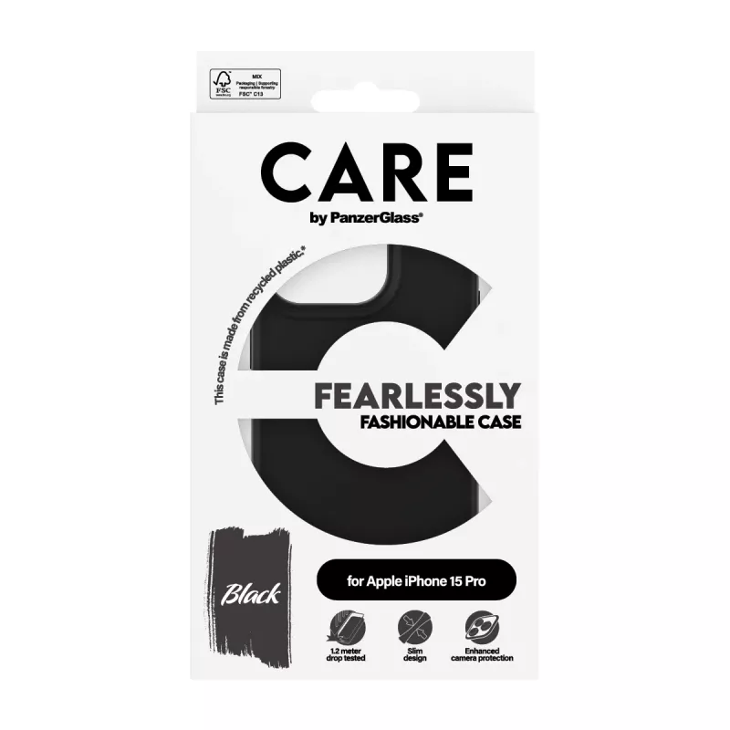 PanzerGlass CARE™ by ® Case Juoda iPhone 15 Pro