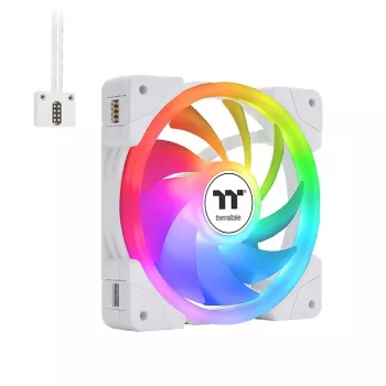 THERMALTAKE Kompiuterio aušinimo ventiliatorius – SWAFAN EX12 ARGB Sync TT Premium Edition – 12cm – Baltas – 3 vnt. pakuotė