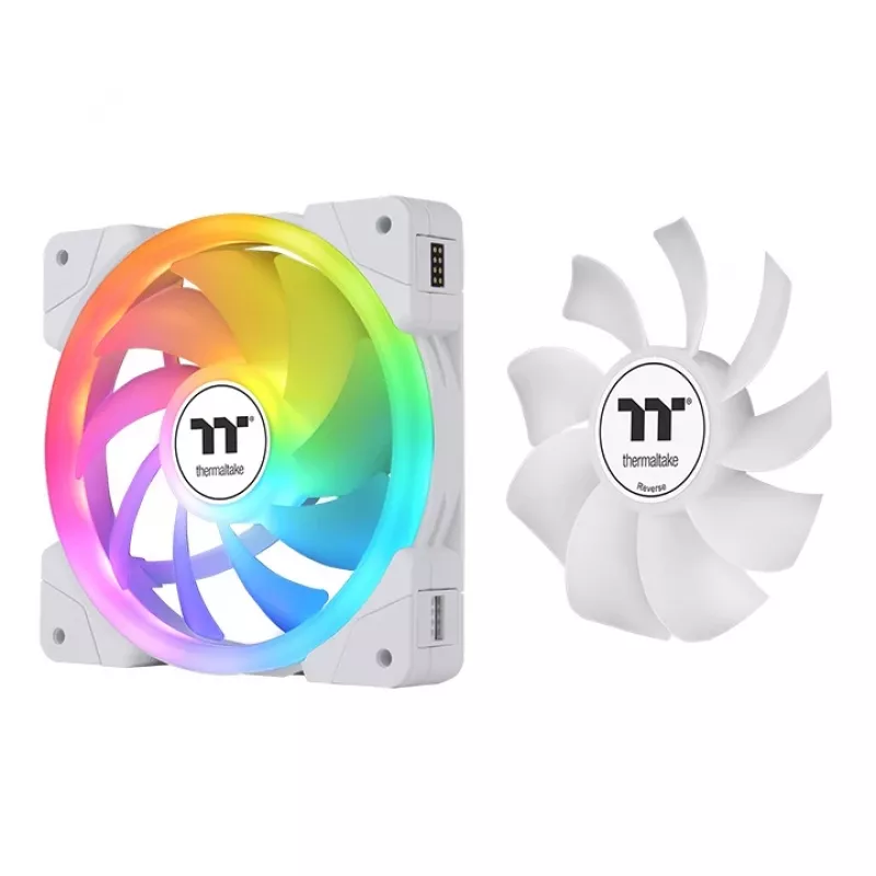 THERMALTAKE Kompiuterio aušinimo ventiliatorius – SWAFAN EX12 ARGB Sync TT Premium Edition – 12cm – Baltas – 3 vnt. pakuotė