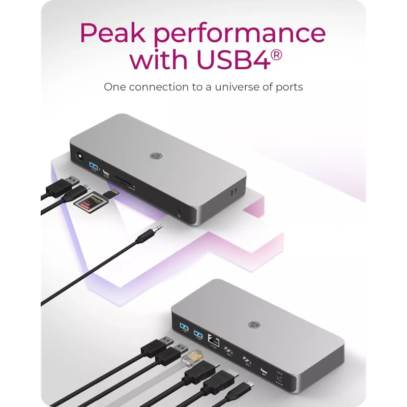 ICY BOX 10-in-1 USB4 Type-C DockingStation su dviguba vaizdo išvestimi