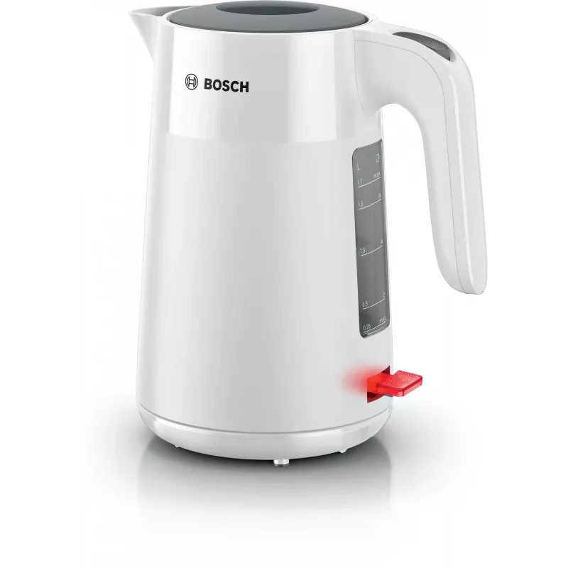 Elektrinis virdulys Bosch TWK2M161, 1,7 L, 2400 W, baltas, plastikinis korpusas, 360° pagrindas