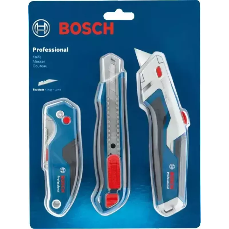 Bosch 1 600 A02 7M4 universalus peilis mėlynos, nerūdijančio plieno spalvos, sulankstomas peiliukas