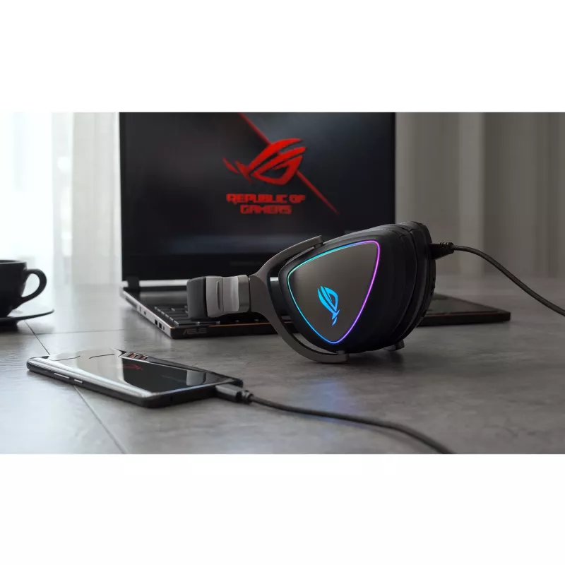 Ausinės ASUS ROG Delta, laidinės, lankeliu, žaidimams, juodos