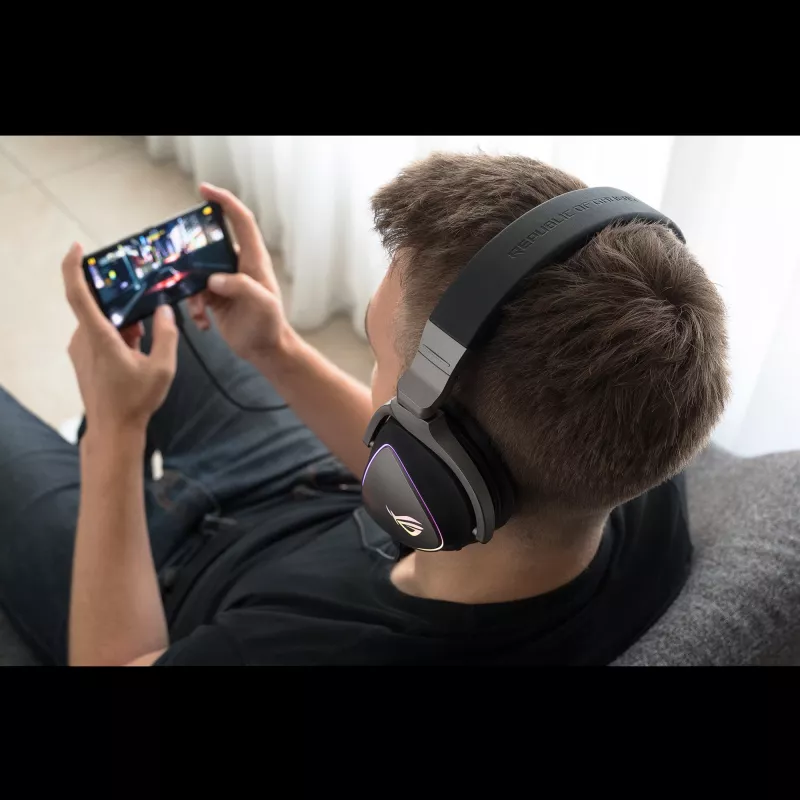Ausinės ASUS ROG Delta, laidinės, lankeliu, žaidimams, juodos