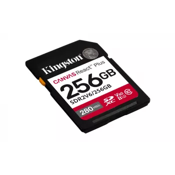 Kingston Technology 256GB Canvas React Plus SDXC UHS-II 280R/150W U3 V60, skirta Full HD/4K