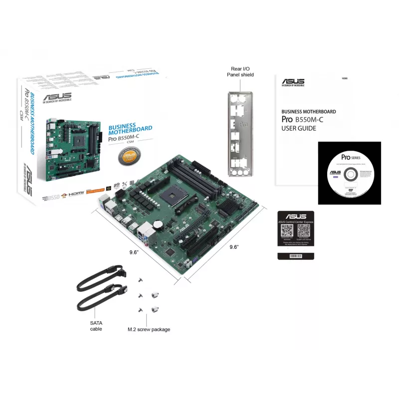 Motininė plokštė ASUS PRO B550M-C/CSM AMD B550 Socket AM4 micro ATX