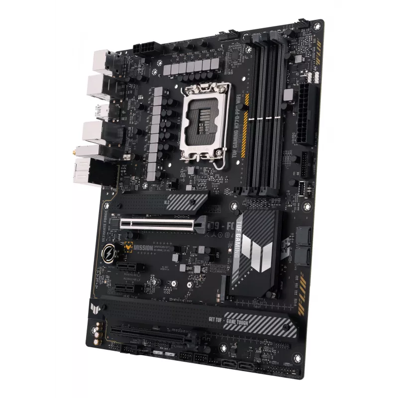 Motininė plokštė ASUS TUF GAMING H770-PRO WIFI — Intel H770, LGA 1700, ATX, DDR5, 4x DIMM, 128GB, Wi‑Fi 6, 2.5Gb LAN, 4x M.2