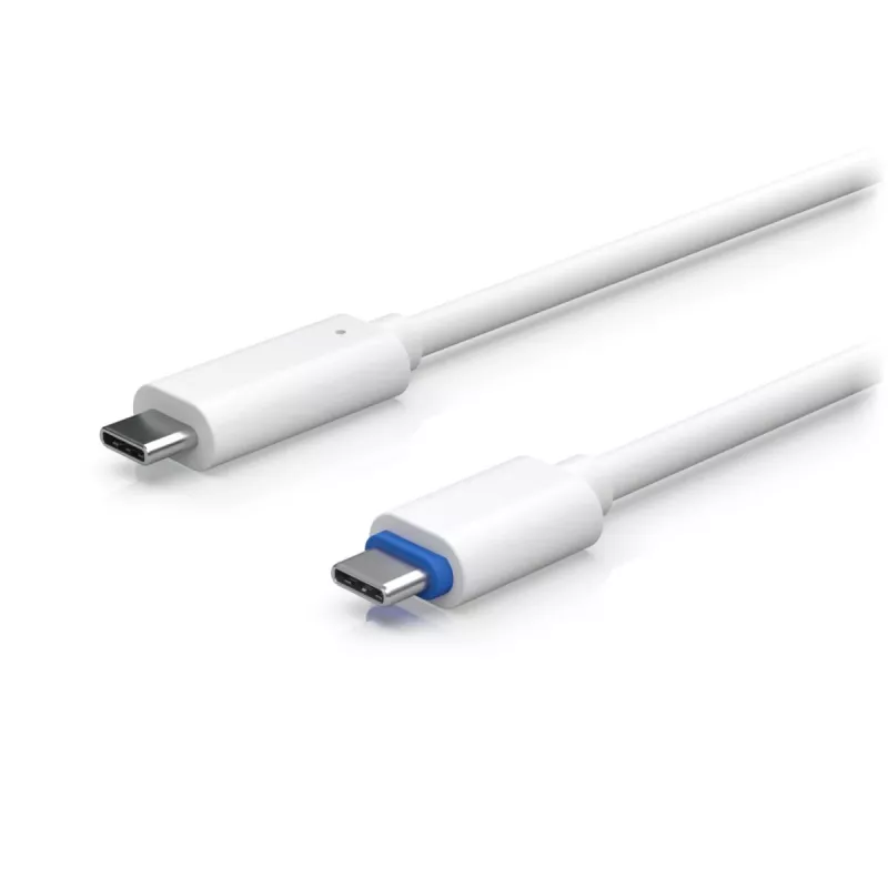 PoE adapteris UBIQUITI UACC-ADAPTER-POE-USBC — 48 V įvestis, 5 V 0,25 A išvestis, kompaktiškas 30,4×30,4×95 mm, baltas