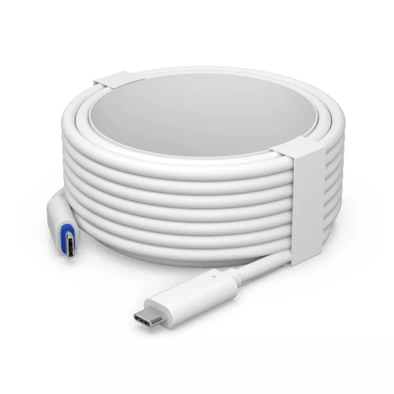 PoE adapteris UBIQUITI UACC-ADAPTER-POE-USBC — 48 V įvestis, 5 V 0,25 A išvestis, kompaktiškas 30,4×30,4×95 mm, baltas