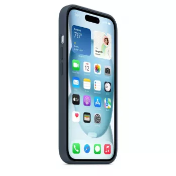 Dėklas Apple iPhone 15 Silikoninis dėklas su MagSafe Storm Blue