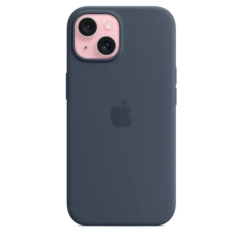Dėklas Apple iPhone 15 Silikoninis dėklas su MagSafe Storm Blue