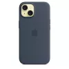 Dėklas Apple iPhone 15 Silikoninis dėklas su MagSafe Storm Blue
