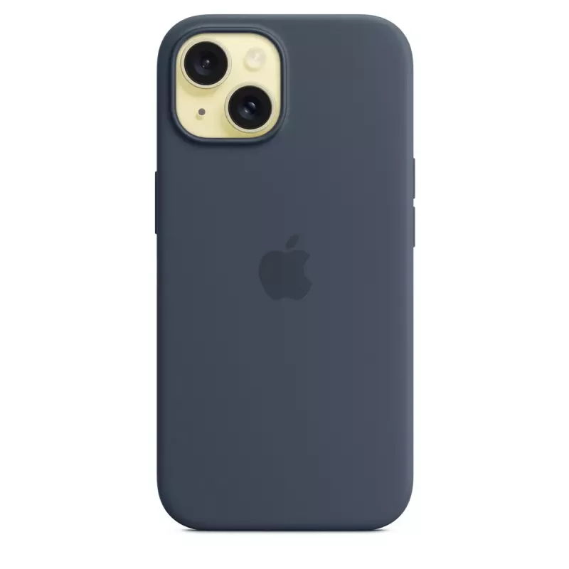 Dėklas Apple iPhone 15 Silikoninis dėklas su MagSafe Storm Blue