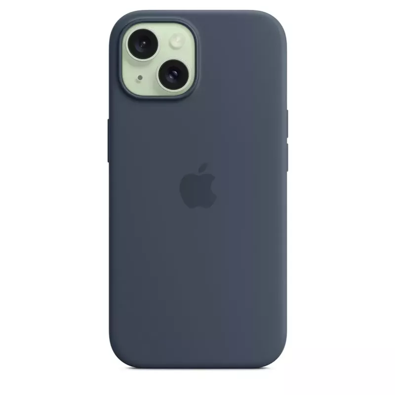 Dėklas Apple iPhone 15 Silikoninis dėklas su MagSafe Storm Blue