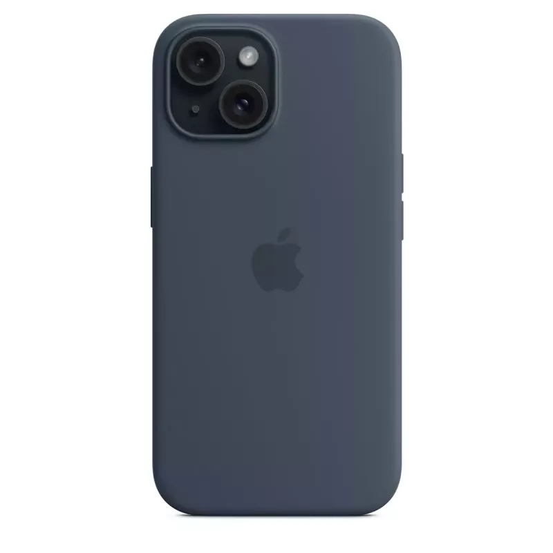 Dėklas Apple iPhone 15 Silikoninis dėklas su MagSafe Storm Blue