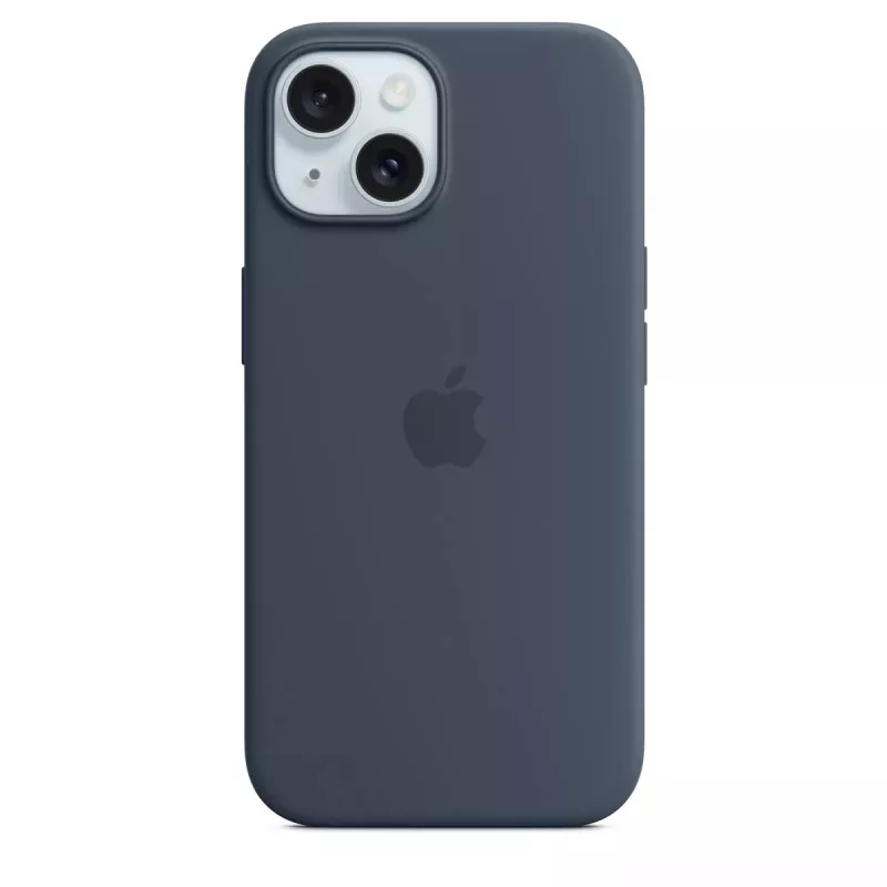 Dėklas Apple iPhone 15 Silikoninis dėklas su MagSafe Storm Blue
