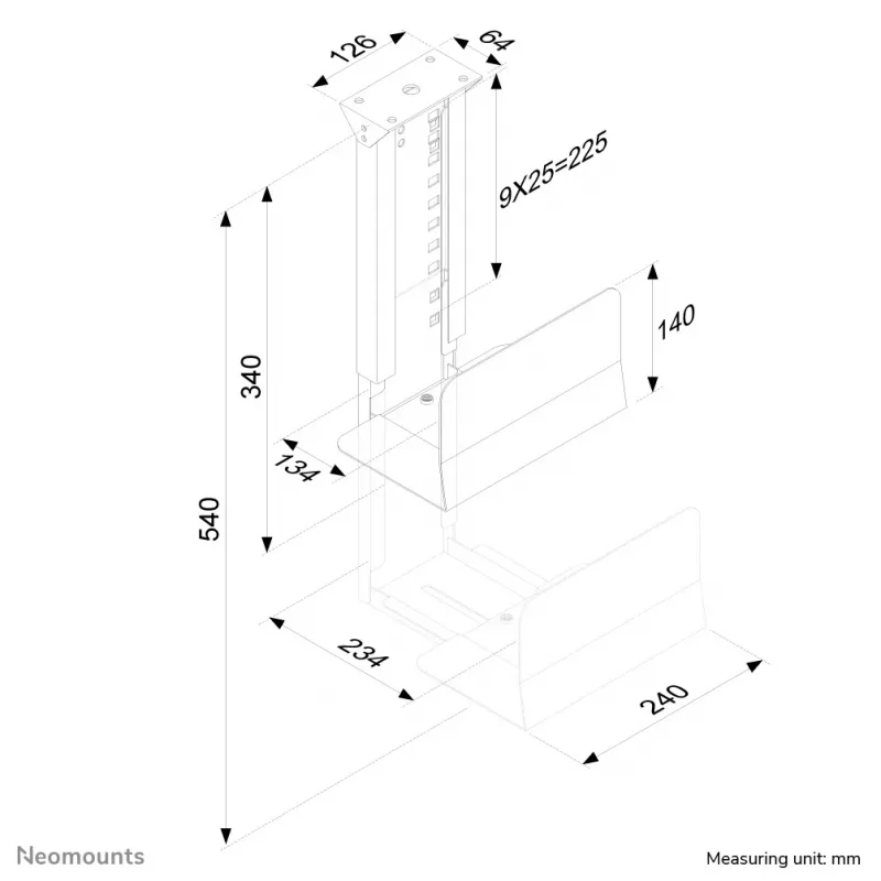 Neomounts CPU-D200Sidabrinė CPU laikiklis - maks. 30 kg - universalus