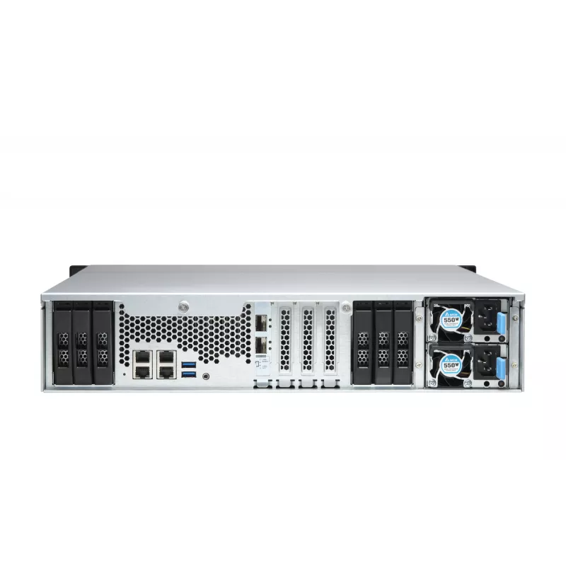QNAP TS-H1886XU-RP-R2 NAS stovas (3U) Intel® Xeon® D D-1622 32 GB DDR4 0 TB QuTS hero juoda, pilka