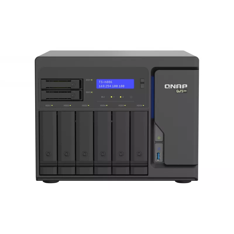 QNAP TS-h886 NAS Tower Intel® Xeon® D D-1602 8 GB DDR4 0 TB QuTS hero Juoda