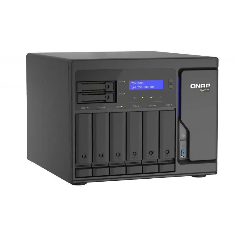QNAP TS-h886 NAS Tower Intel® Xeon® D D-1602 8 GB DDR4 0 TB QuTS hero Juoda