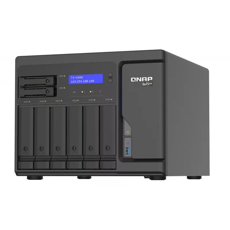 QNAP TS-h886 NAS Tower Intel® Xeon® D D-1602 8 GB DDR4 0 TB QuTS hero Juoda