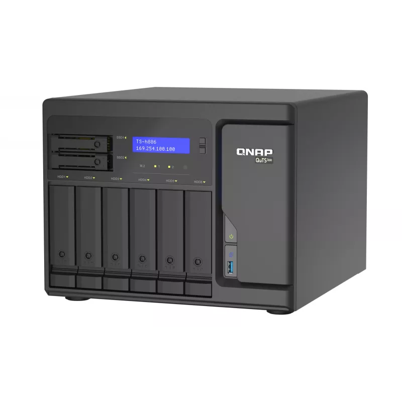 QNAP TS-h886 NAS Tower Intel® Xeon® D D-1602 8 GB DDR4 0 TB QuTS hero Juoda
