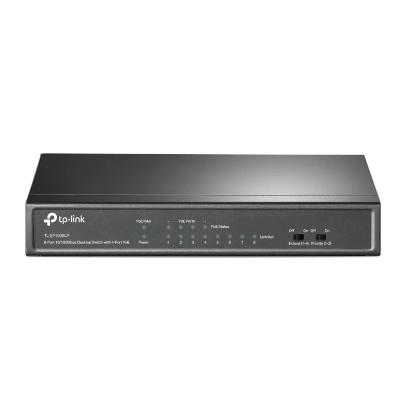 TP-Link TL-SF1008LP tinklo jungiklis Nevaldomas Fast Ethernet (10/100) Power over Ethernet (PoE) Juoda