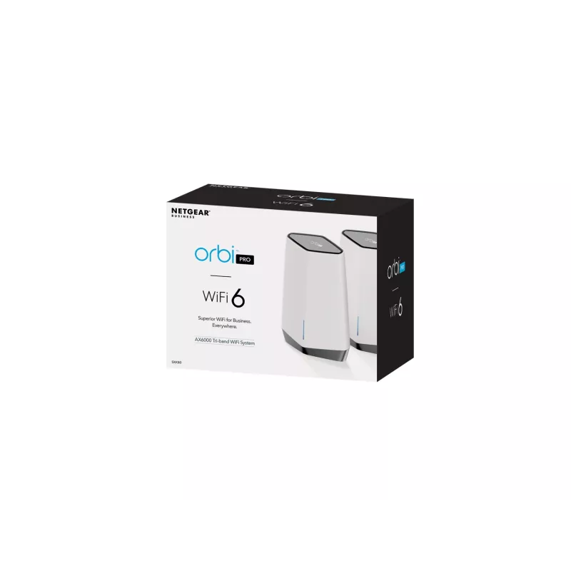 NETGEAR Orbi Pro WiFi 6 Tri-band Mesh System (SXK80) Tri-band (2.4 GHz / 5 GHz / 5 GHz) Wi-Fi 6 (802.11ax) Pilka, White 9 Internal