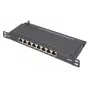 DIGITUS Patch Panel CAT6A ekranuotas, 8 prievadų 1/2U, 10 colių montavimas į stovą, juodas RAL 9005