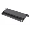 DIGITUS Patch Panel CAT6A ekranuotas, 8 prievadų 1/2U, 10 colių montavimas į stovą, juodas RAL 9005