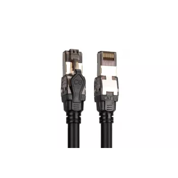 DIGITUS pataisomasis laidas - Cat 8.1 - S/FTP - AWG 24/7 - 1m - juodas