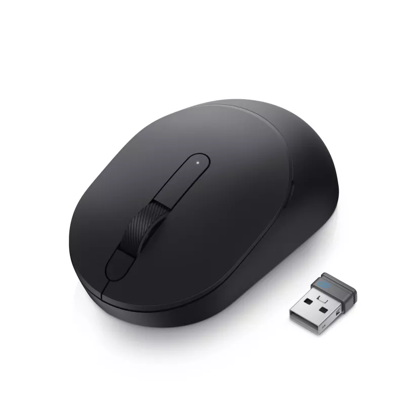 DELL belaidė mobili pelė – MS3320W - juoda, ambidekstrinė, optinė, RF belaidė + Bluetooth, 1600 DPI, juoda