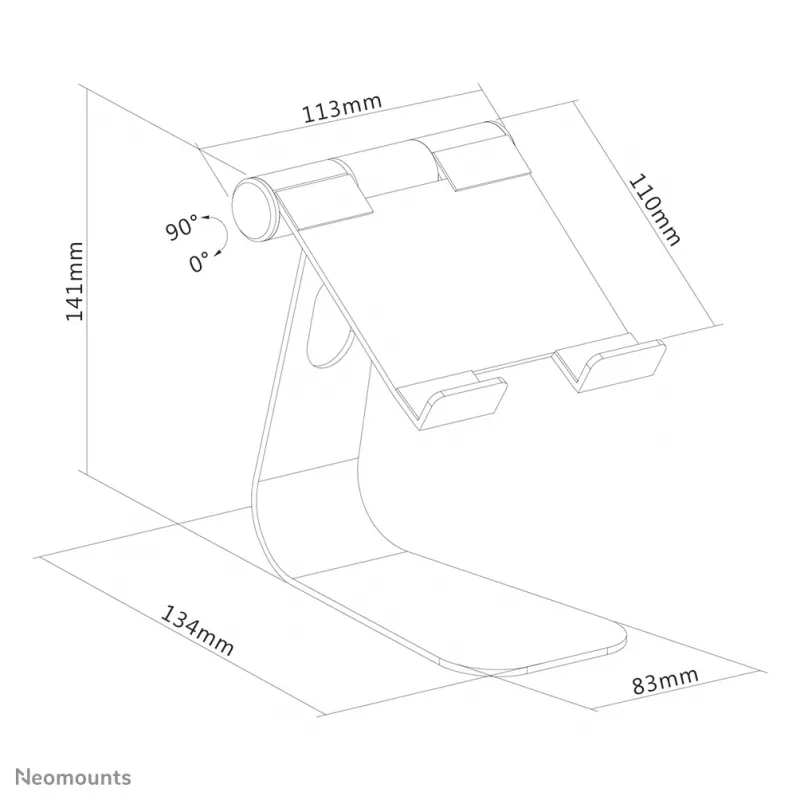 Neomounts DS15-050SL1 Tablet stovas iki 11 colių - sulankstomas - universalus
