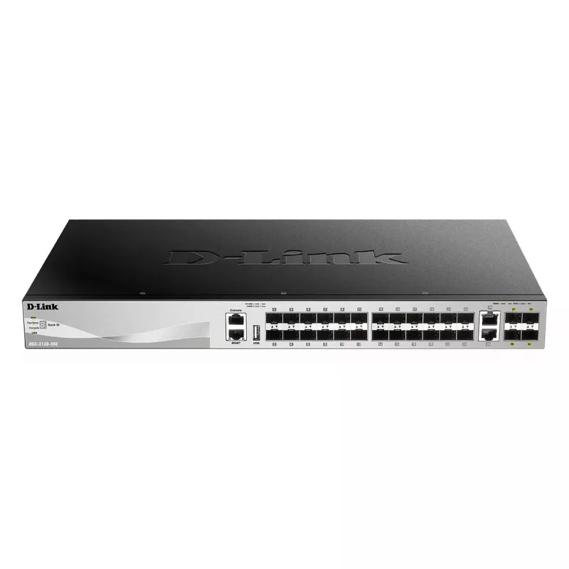 D-Link DGS-3130-30S/E tinklo jungiklis Valdomas L3 10G Ethernet (100/1000/10000) Pilka