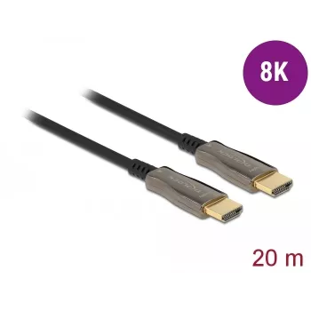 DELOCK Active Optical HDMI laidas - A tipo kištukas - A tipo kištukas - 8K 60 Hz - 20 m - juodas