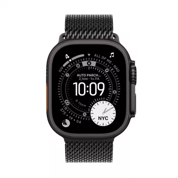 APPLE Watch Ultra 3 GPS + Cellular 49mm juodas titano korpusas su juodu titano Milanese kilpa Sma