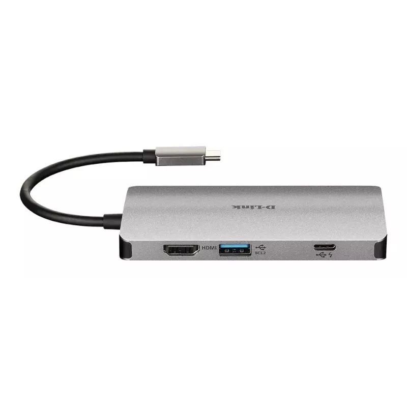 D-Link 8-in-1 USB-C centrinis įrenginys su HDMI / Ethernet / kortelių skaitytuvu / Power Delivery