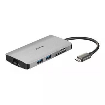 D-Link 8-in-1 USB-C centrinis įrenginys su HDMI / Ethernet / kortelių skaitytuvu / Power Delivery