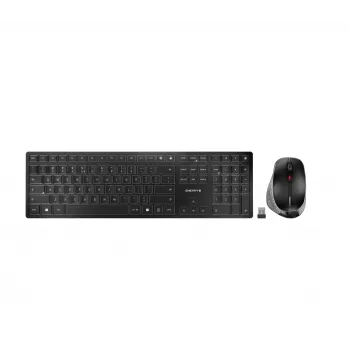 CHERRY DW 9500 SLIM klaviatūra su pele, universali RF belaidė + Bluetooth, QWERTY anglų, juoda, pilka