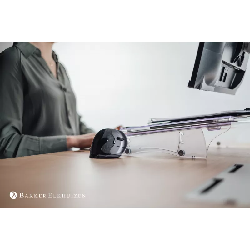 BakkerElkhuizen Evoluent D Medium Wireless, dešinei rankai, vertikalus dizainas, lazeris, RF belaidis, 3200 DPI, juoda