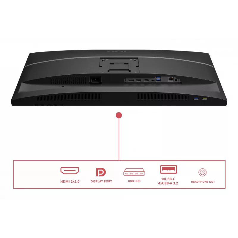 AOC E4 U27E4CV kompiuterio monitorius 68,6 cm (27 colių) 3840 x 2160 pikselių 4K Ultra HD LED juodas